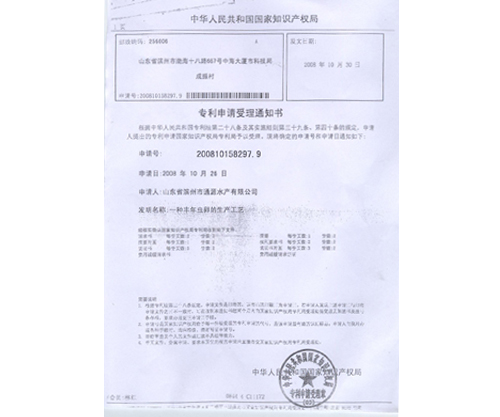 專利申請(qǐng)受理通知書(shū)